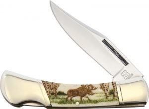 Alaska Scrimshaw Connection Moose Lockback (2.75″)