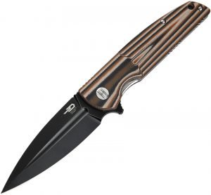 Bestech Knives Fin Linerlock Orange Multi Black (3.63″)