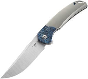 Bestech Supernova Linerlock Knife Gray Timascus (3″)
