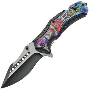 China Made Linerlock A/O Scarecrow Skull (3.75″)