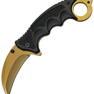 China Made Gold Karambit Linerlock A/O (3″)