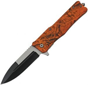 China Made Camo Linerlock A/O Orange (4″)