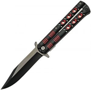 China Made Fly Linerlock A/O Red (4″)