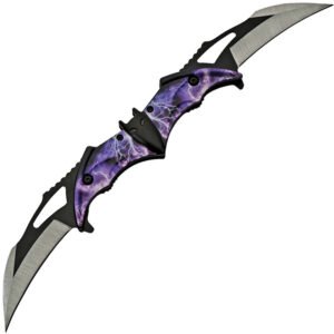 China Made Bat Double Linerlock Purple (3.13″)