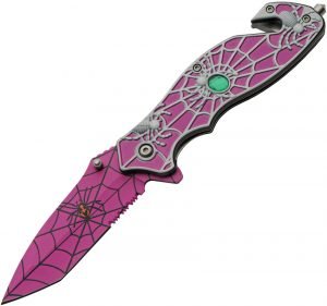 China Made Spider Web Linerlock A/O Purp (3.75″)
