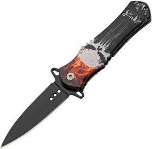 China Made Skull Linerlock A/O Flame (3.5″)