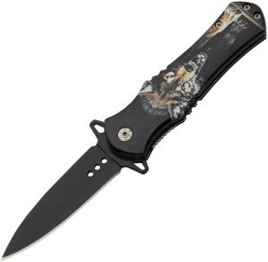 China Made Wildlife Linerlock A/O Wolf (3.5″)