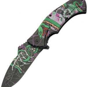 China Made Skull Linerlock Green (4″)