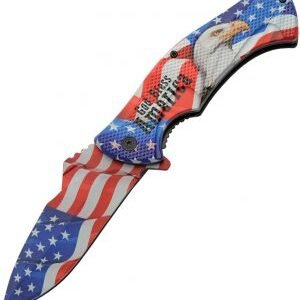 China Made Flag Linerlock A/O Eagle (4″)