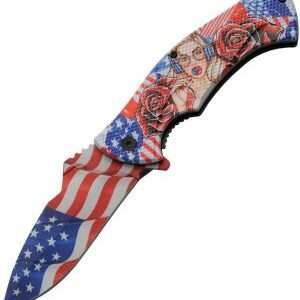 China Made Flag Linerlock A/O LibertyRose (4″)