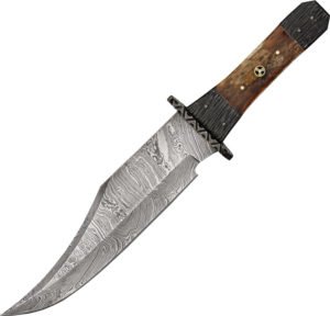 Damascus Tri Circle Bowie (8.5″)