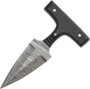 Damascus Push Dagger Micarta (3″)