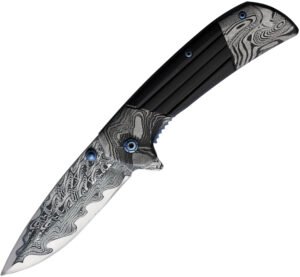 ElitEdge Damascus Etched Linerlock A/O (3.5″)