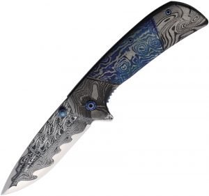 ElitEdge Damascus Etched Linerlock A/O (3.5″)