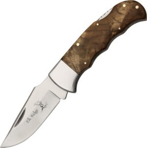 Elk Ridge Lockback Knife Burl Wood (3″)