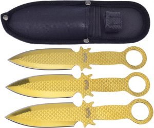 Frost Cutlery Three Piece Thrower Set Gold (3.63″)