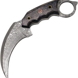 FH Knives Damascus Karambit Black (4″)