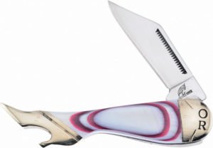 Frost Cutlery Leg Knife Red Swirl MOP