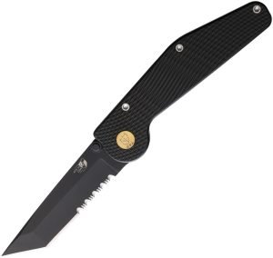 GT KNIVES Auto Button Lock Tanto Serrate (3.5″)