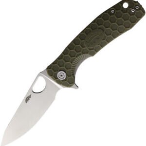 Honey Badger Knives Large Leaf Linerlock Green (3.63″)