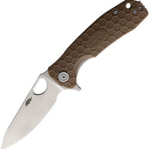 Honey Badger Knives Medium Leaf Linerlock Tan (3.25″)