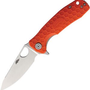 Honey Badger Knives Medium Leaf Linerlock Orange (3.25″)