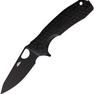 Honey Badger Knives Medium Leaf Linerlock Black (3.25″)