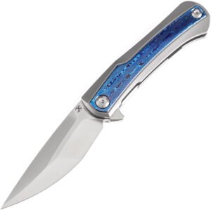 Kansept Kratos Framelock Knife Gray Timascus (4″)