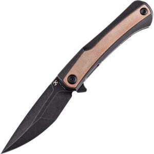 Kansept Knives Kratos Framelock Brown Micarta (4″)