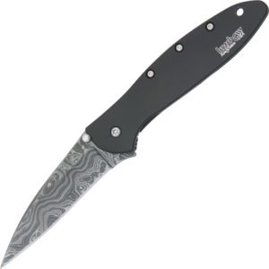 Kershaw Leek Damascus 1660DAMBK Assisted Opening Framelock Folding Pocket Knife