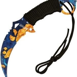 Mtech Karambit Fixed Blade Knife Blue (4″)