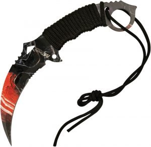 Mtech Karambit Fixed Blade Knife Red (4″)