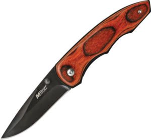 MTech Linerlock Knife Brown Pakkawood