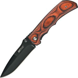 MTech Linerlock Knife Brown Pakkawood