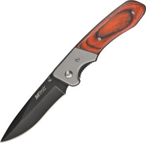 MTech Linerlock Knife Brown Pakkawood