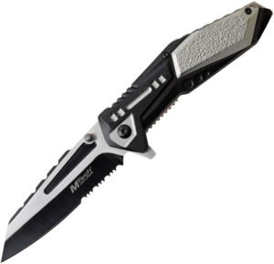 MTech Linerlock A/O Knife Gray Serrated (3.75″)
