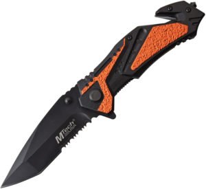 MTech Linerlock A/O knife Orange Serrated (3.75″)