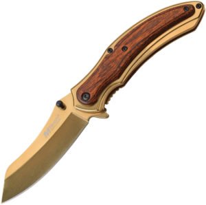 MTech Framelock A/O Knife Gold/Brown (3.25″)