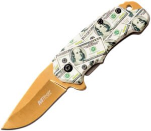 MTech Money Framelock A/O Knife Gold (2″)