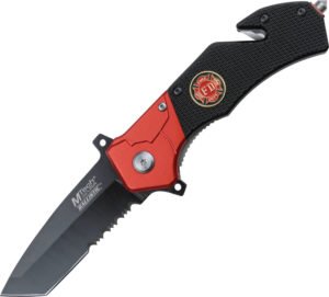 MTech Fire Department Rescue A/O Knife Red (3.25″)