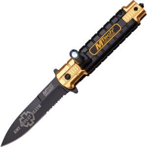 MTech LED Linerlock A/O Knife Serrated (3.63″)