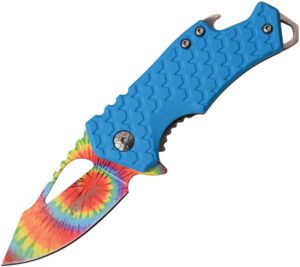 MTech Tie Dye Framelock A/O Knife Blue (2.25″)