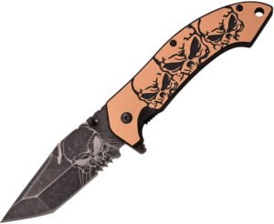 MTech Skull Linerlock A/O Knife Tan (3.5″)