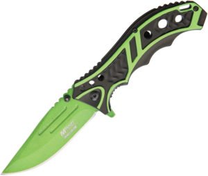 MTech Linerlock Black/Green A/O Knife (3.63″)