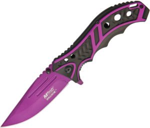 MTech Linerlock Black/Purple A/O Knife (3.63″)