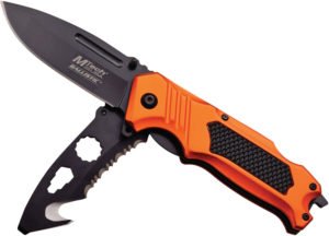 MTech Dual Blade Linerlock A/O Knife Orange (3.25″)