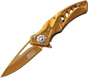 MTech Linerlock A/O Gold Knife (2.75″)