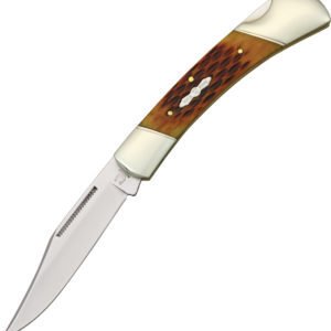 Rough Rider Folding Hunter Amber Bone