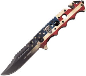 Tac Force Flag/Skull Linerlock A/O (3.63″)
