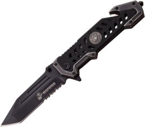 USMC Marines Linerlock A/O Black (4″)